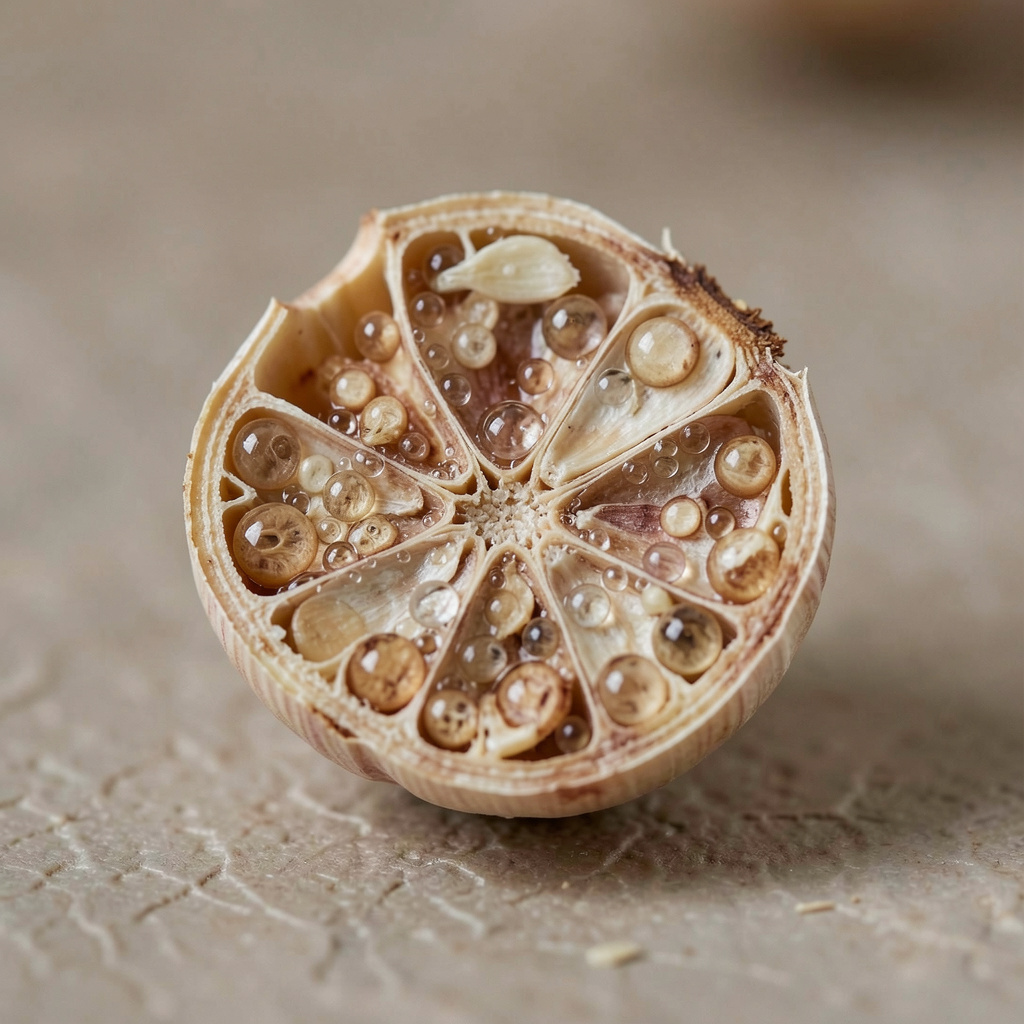 Aged garlic cloves with natural compounds